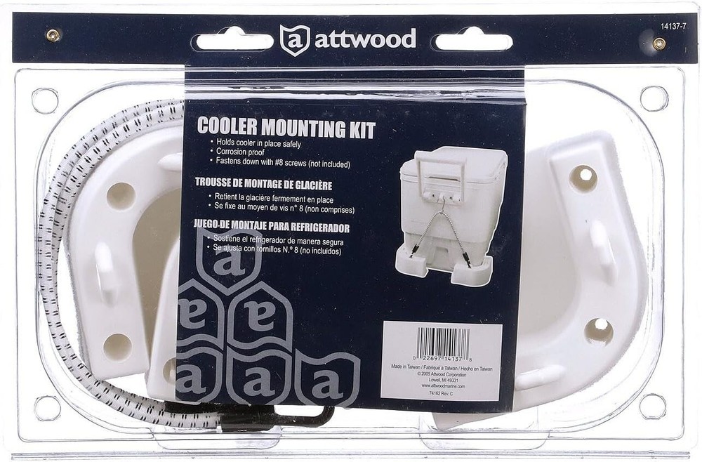 Cooler Mounting Kit 4 Corner Pieces 2 Stretch Straps Corrosion-Resistant