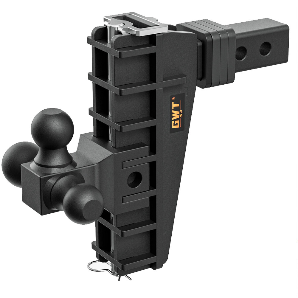 Adjustable Trailer Hitch 2 Inch Receiver 8 Inch Drop Hitch Tri-Ball Heavy Duty