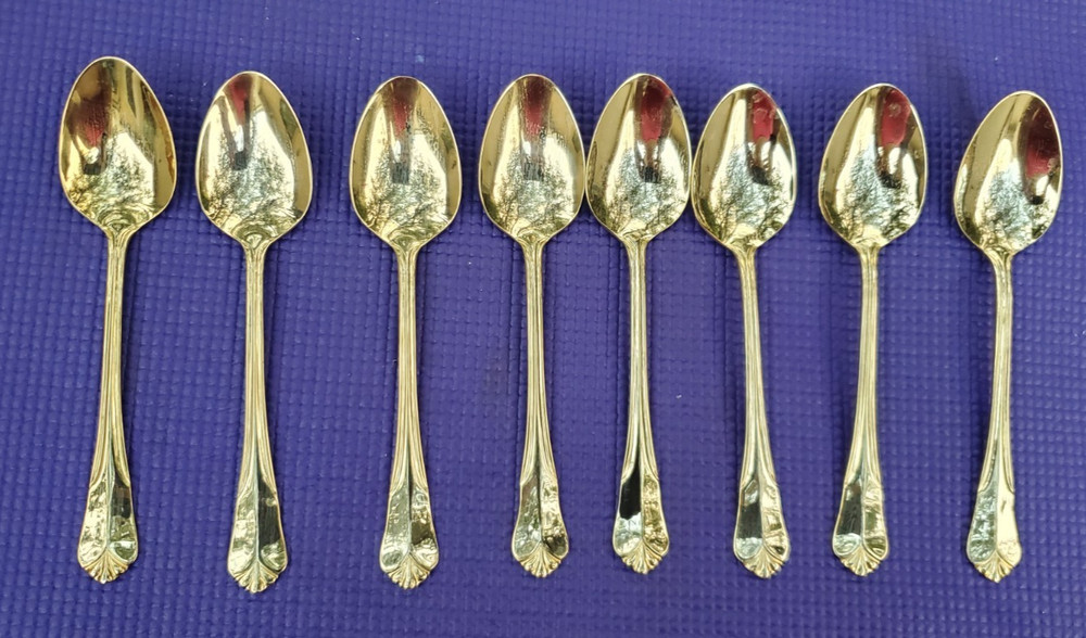 PLACESETTING FOR 8-Hampton Silversmiths SOPHIA Gold Electroplated SILVERWARE