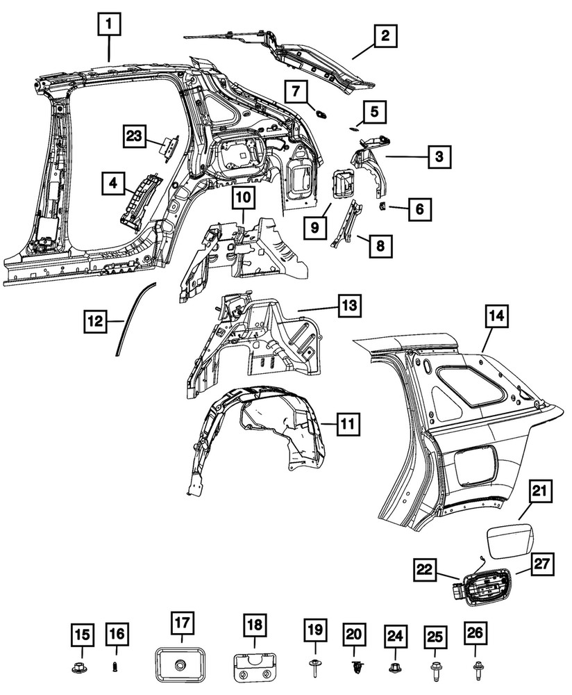 Genuine Mopar Insert Right 68610146AA