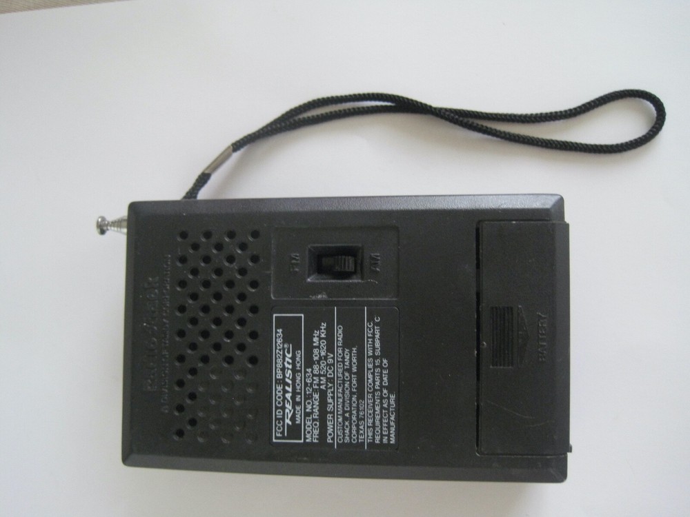 Realistic Transistor Radio Clean Battery Case