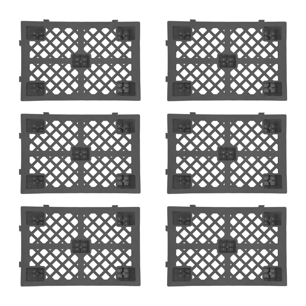 6pcs Plastic Pallets Interlocking Storage Stackable Anti-slip Loading Pallets US