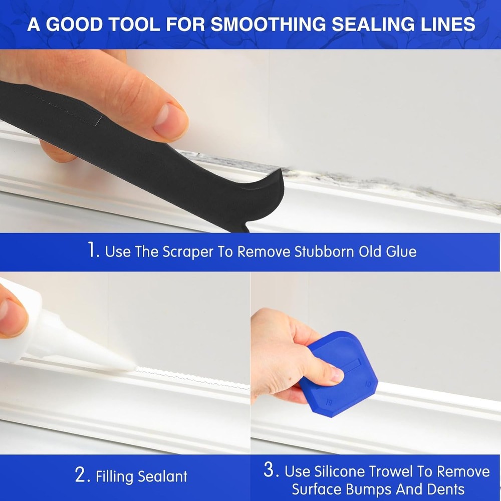 Versatile Caulking Tool Set for Kitchen and Bathroom with Reusable Design