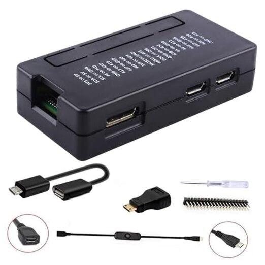 Pi Zero 2 W Case/Zero W Case, 7 in 1 Basic Starter Kit with 20Pin GPIO Black