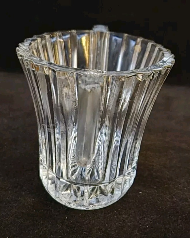 HEISEY RIDGELEIGH Vintage Mini SUGAR Clear Glass Lined Solid Handles