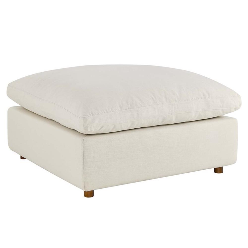 Modway Commix Modern Down Filled Overstuffed Fabric Ottoman in Light Beige