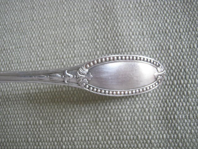 Antique Silver, Marked L Topiary Tree N, Berry Spoon Server, 5 3/4"