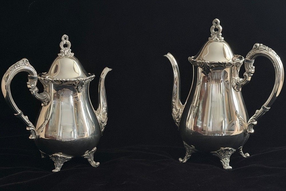 REED & BARTON-El GRECO-Silverplate-Complete 5 piece set including tray-authentic