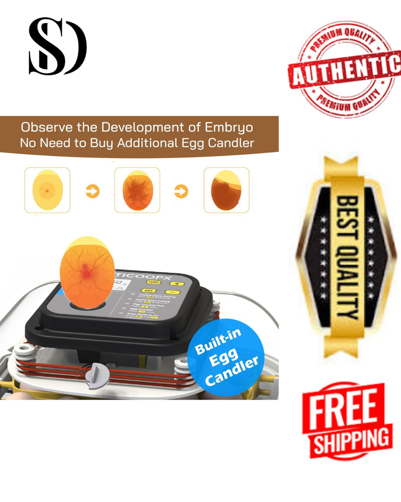 MATICOOPX 20 Egg Incubator with Humidity Display, Egg Candler, Automatic Egg ...