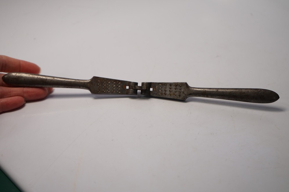 Vintage 5 1/2" Solid Cast Metal Hand Held Nutcracker Heavy Duty Retro Kitchen