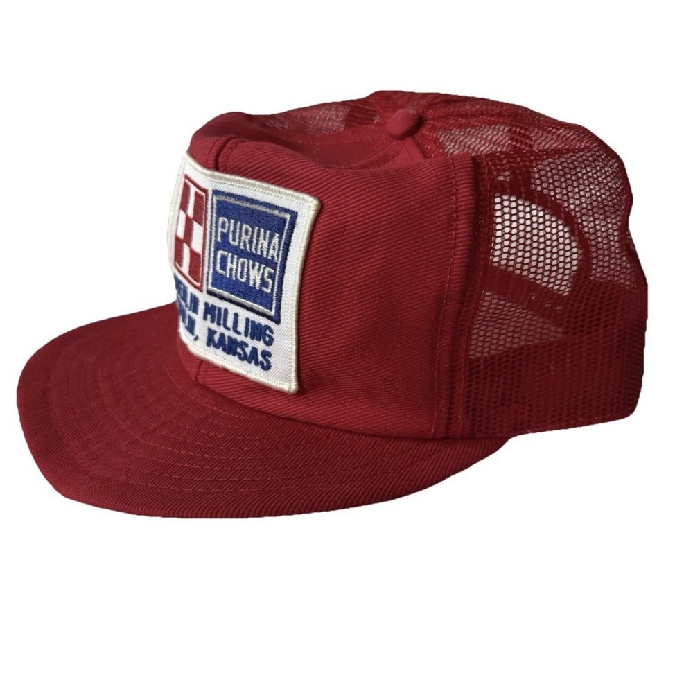 Purina Chows Red Mesh Snapback Hat Oberlin Milling Kansas Patch Hat