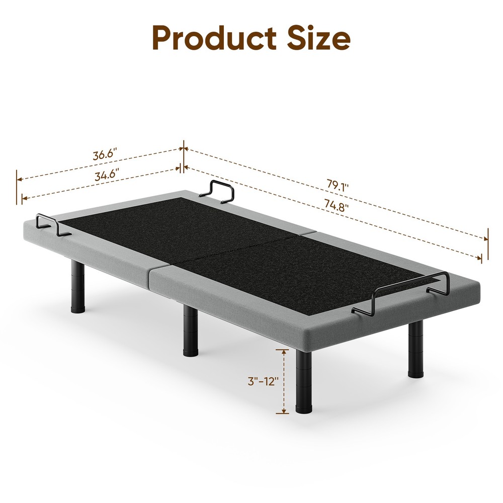 Used Adjustable Bed Frame Zero Gravity Powered Base w/ Massage Remote Twin XL