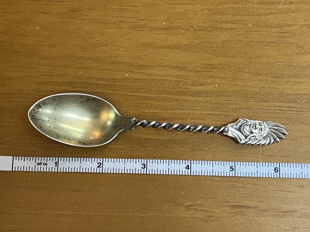 Native American Twisted Sterling Silver Souvenir Spoon