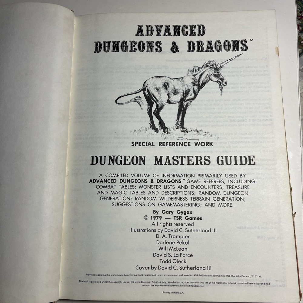 DUNGEON MASTERS GUIDE _ 1st First Print 1979 Advanced Dungeons & Dragons