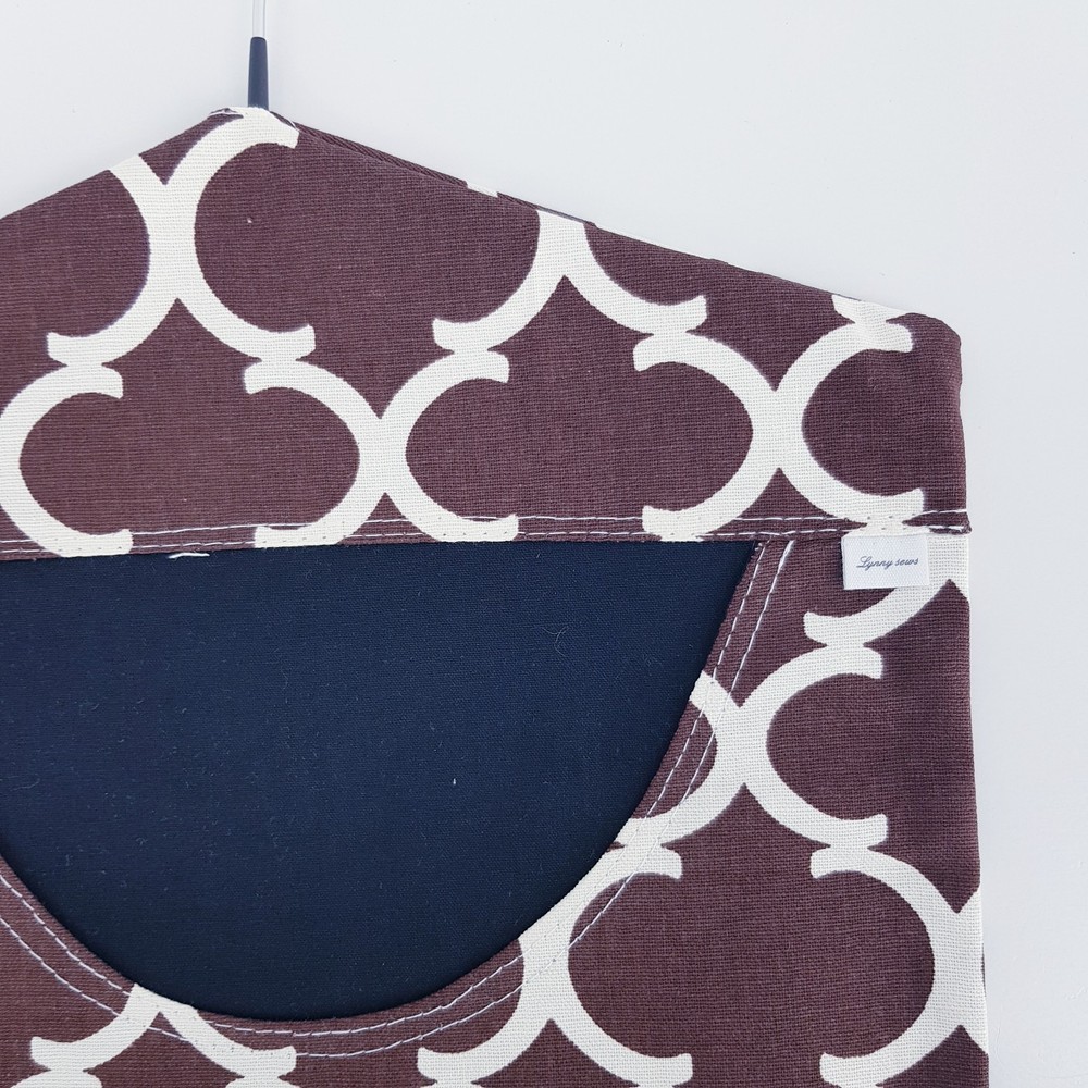 Peg Bag Handmade Brown White Patterned Lined Laundry Clothes Peg Holder