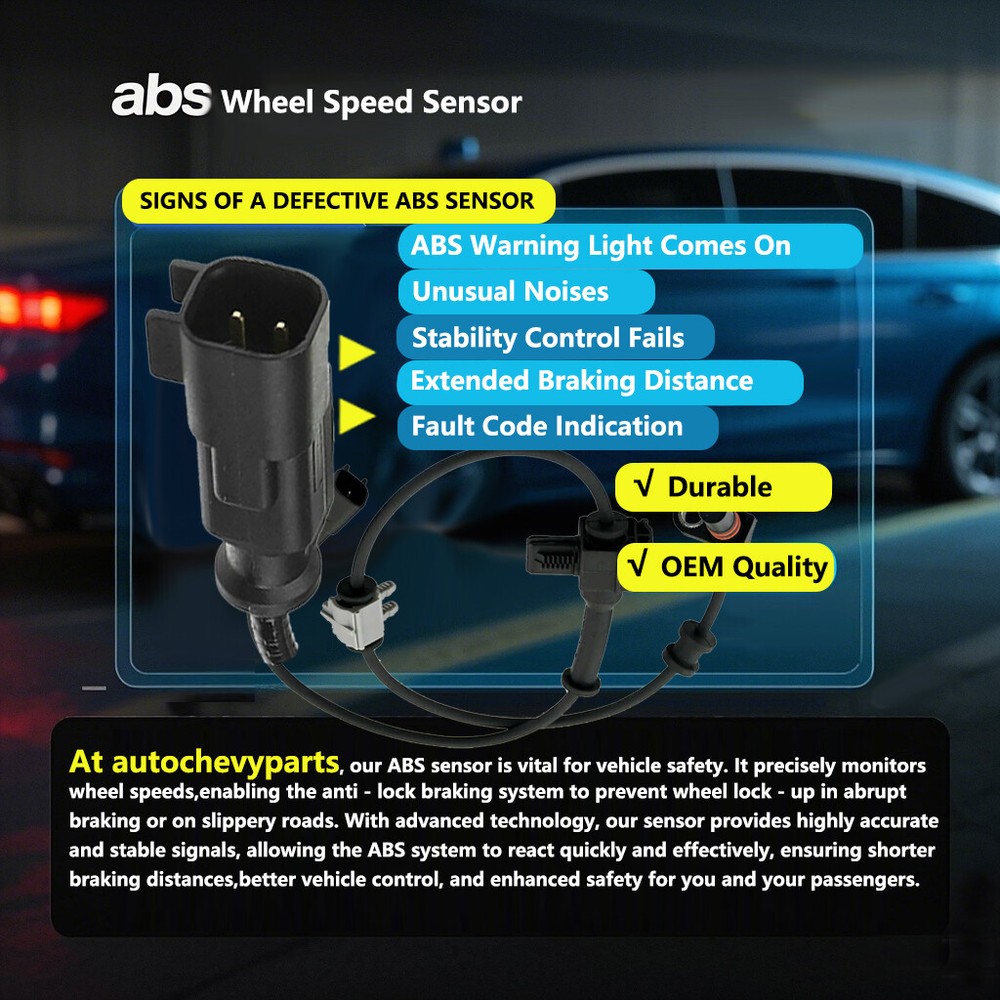 2X Front ABS Wheel Speed Sensor For 2009 2010 2011 Dodge RAM 1500 ABS Sensor