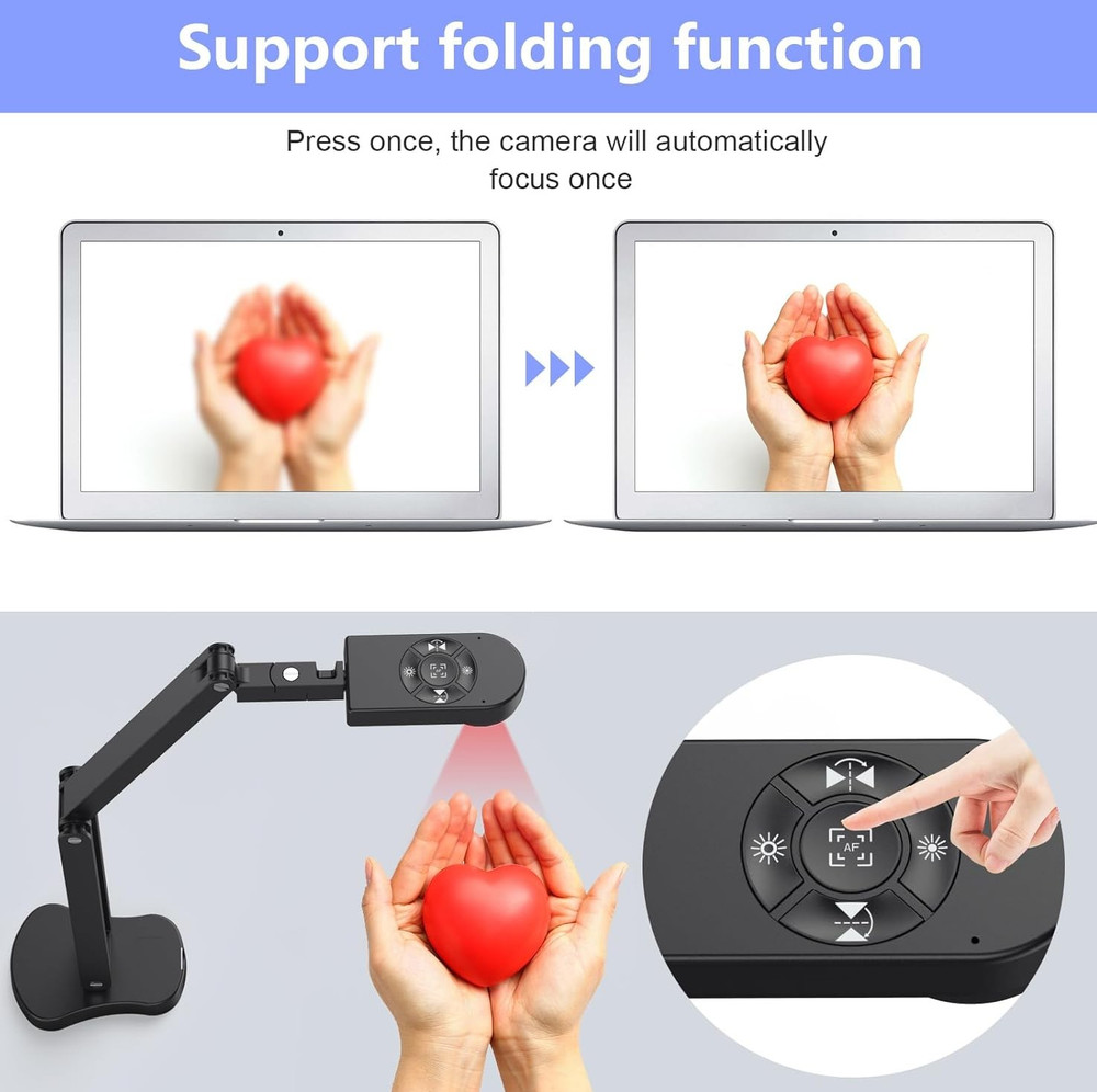 THUSTAR 8MP Document Camera & Webcam 4K with Dual Microphones, USB Visualise/g