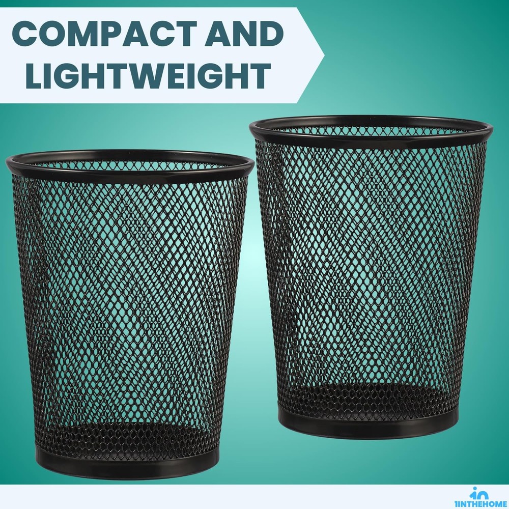 Big Tall Pencil Cup, Black Wire Mesh ''2 Pack'' (Black Jumbo)