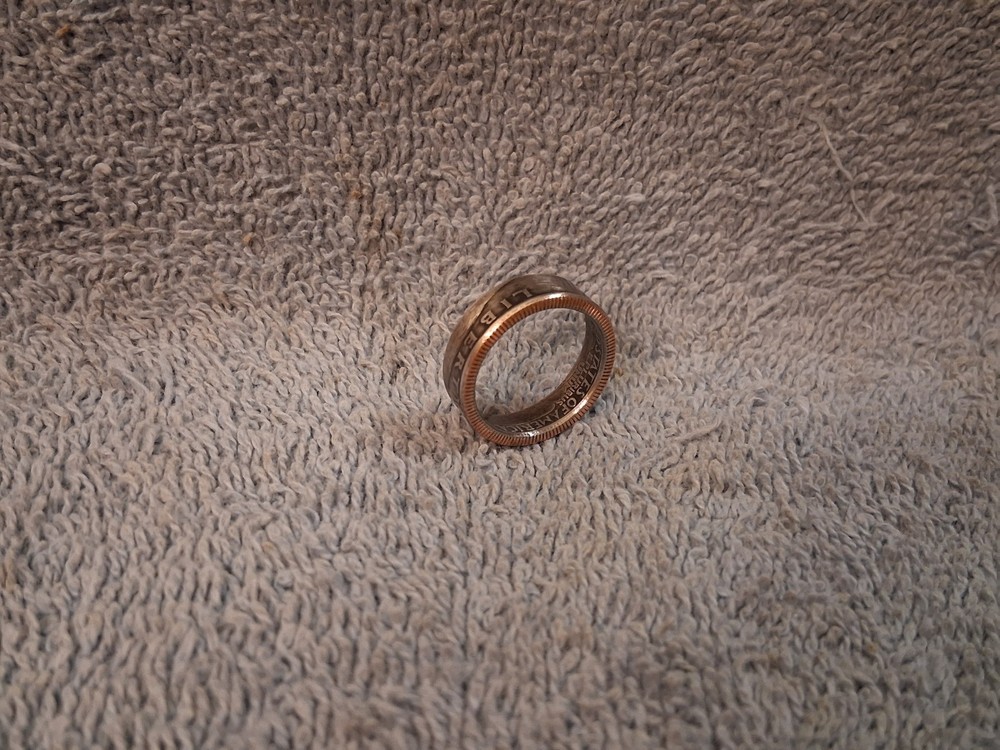 1989 Washington Quarters, coin ring, size 7