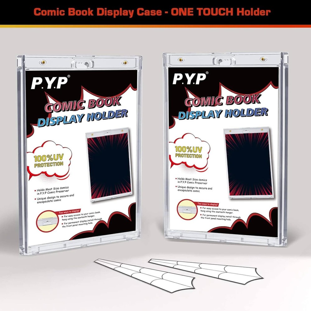 2ct Magnetic Comic-Book Display Cases - Crystal Clear One Touch Comic Book...