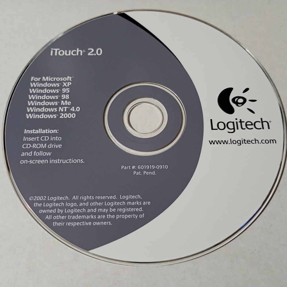 Logitech iTouch 2.0 Keyboard Software CD (2002) - DISC ONLY