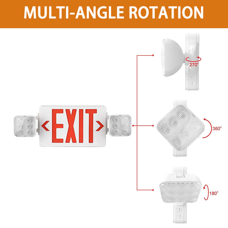 4PACK LED Exit Sign Emergency Light w/Battery Backup Double Adjustable Head