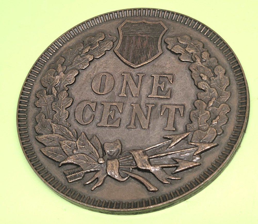 1877 NOVELTY OVERSIZED ONE CENT MEDALLION TOKEN 3" ROUND