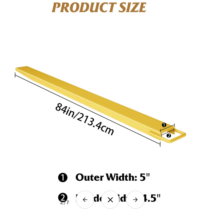 Garvee Pallet Forklift Extensions, 84" Fork Extensions 4.5" Width, Heavy Duty Fo
