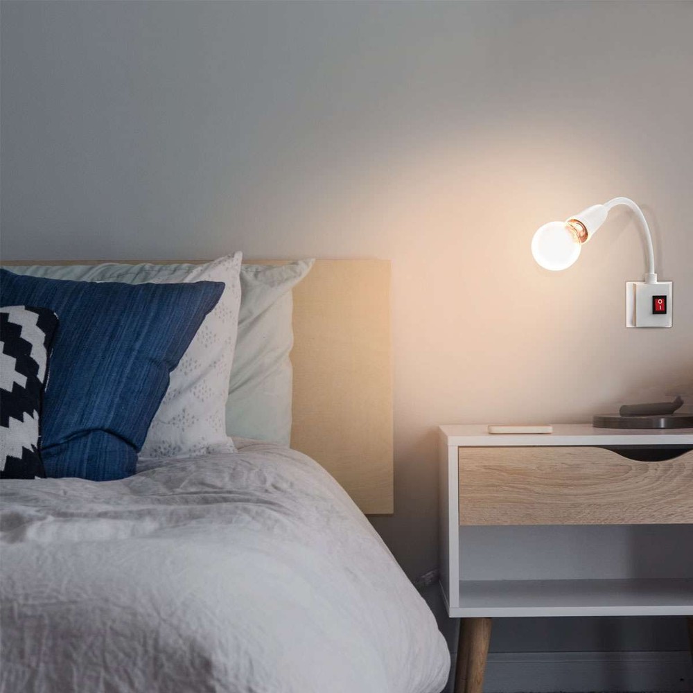 1PCS 360° Flexible E27 Light Bulb Holder Extension Socket Adapter On/Off Switch