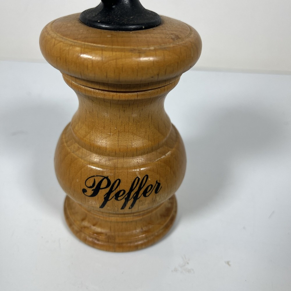 Pepper Mill Spice Mill Wood Pfeffer Engraved German