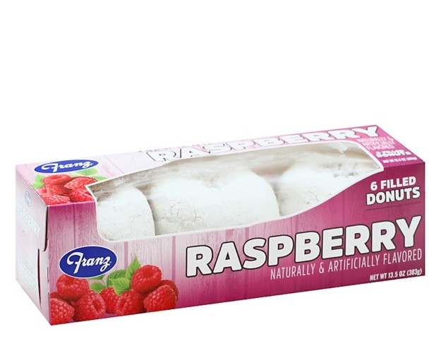 {3 Pack} FRESH Franz Raspberry Filled Donuts 6/pk