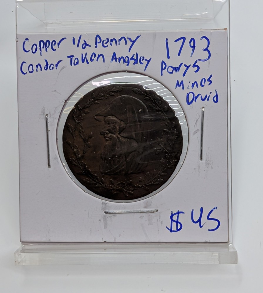 1793- Anglesey Mines Druid- Half Penny Conder Token
