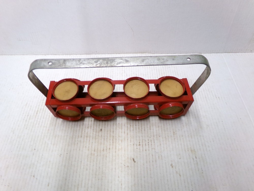 Rotating Red Metal Jar Organizer Under Shelf Mount 16
