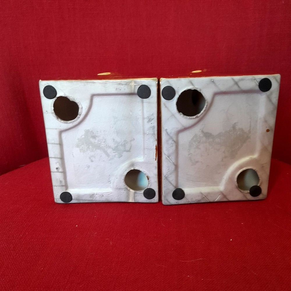 Gold Elephant Bookends Pair Ceramic 7" Tall