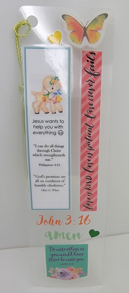 Religious Laminated Bookmark with Bible Scripture and Ellen White Quote