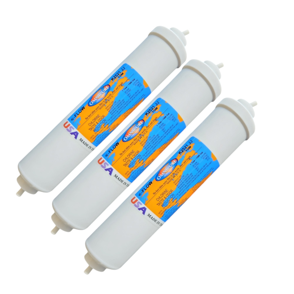 Omnipure K2521-JJ Inline GAC 10" x 2" Postfilter 1/4"QC 3-PACK