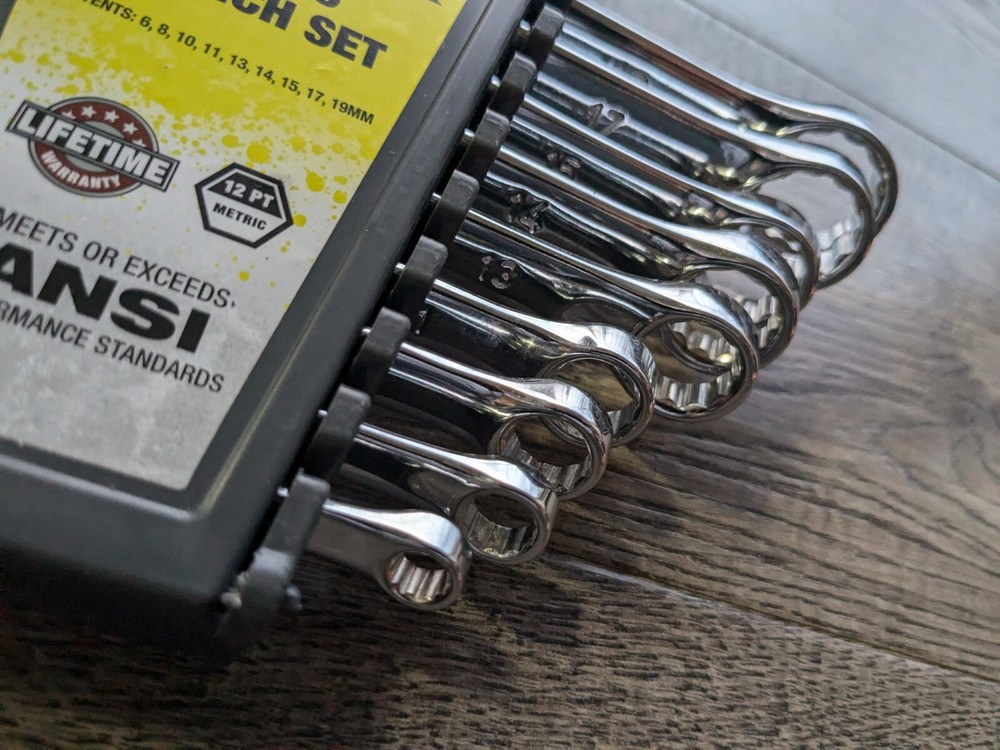 PERFORMAX 9PC Metric Combination Chrome Wrench Set