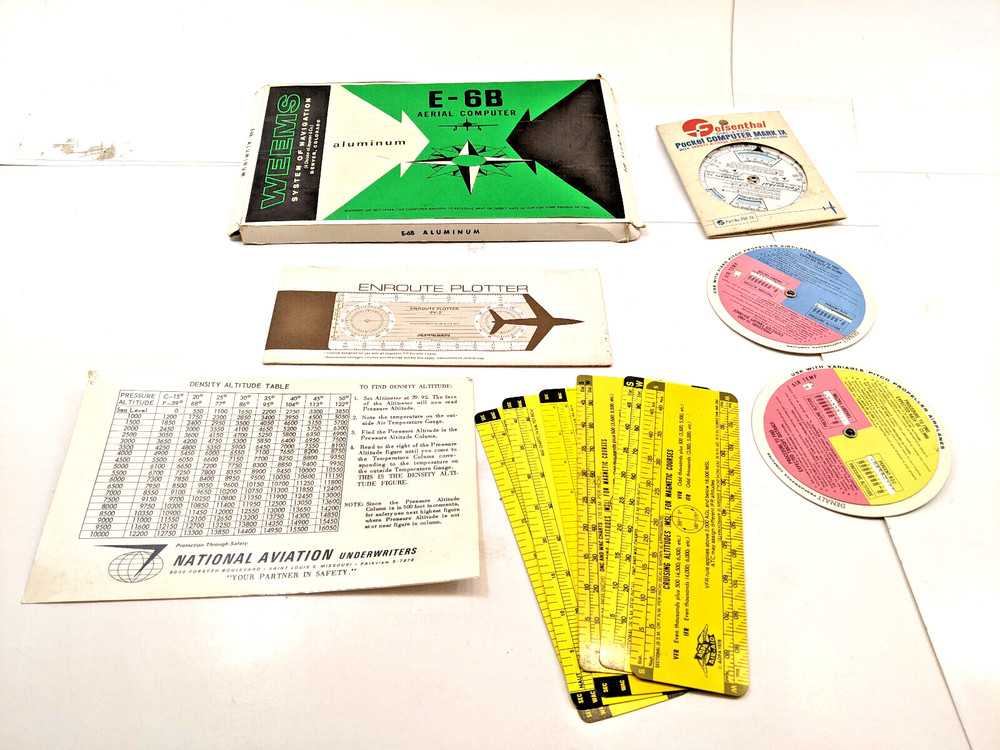 LOT of Pilot Tools Weem Flight Computer E-6B, Felsenthal Dial-a-con, Plotter, ++