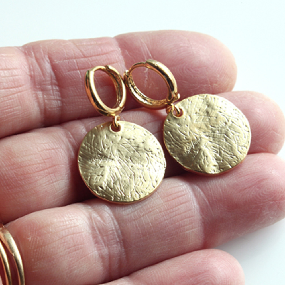 Thick Textured Disc Earrings