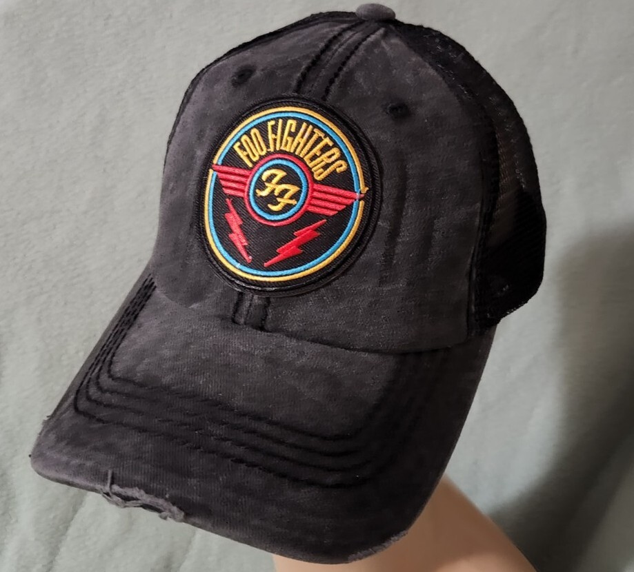 Foo Fighters Distressed Black Mesh Vintaged Trucker FOO FIGHTERS Hat