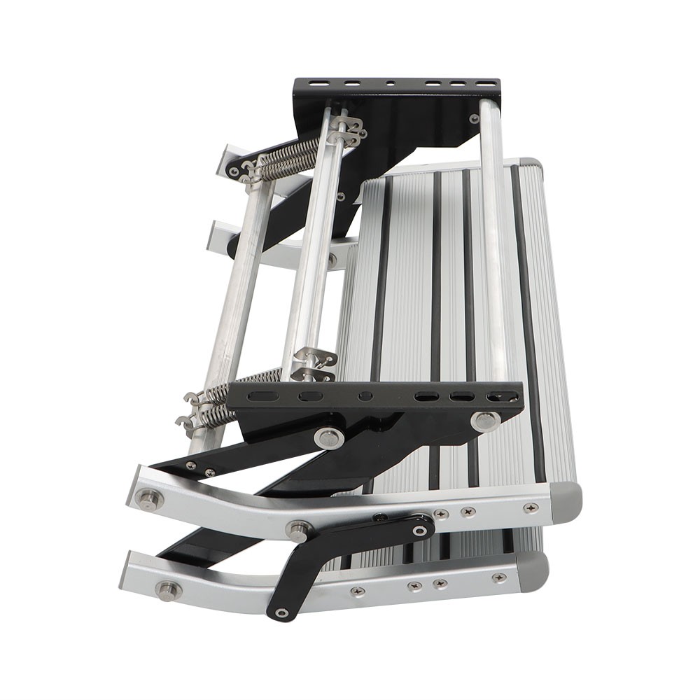 Labwork Aluminum 2 Step Pull Out Retractable 21.65''W Steps Stair Anti-Slip