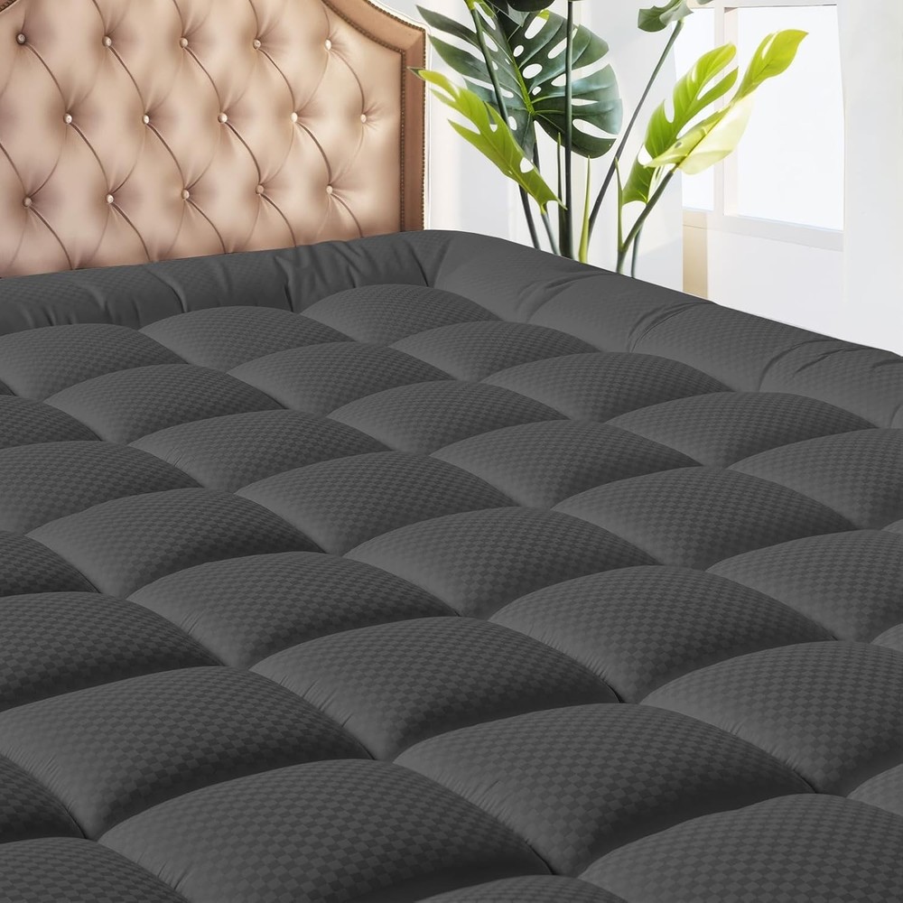 Queen Mattress Pad Polyester Cooling Breathable Quilted Fitted Cover