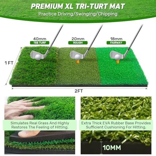 10x7FT Golf Net with Practice Mat - Hitting Aid for Backyard Training, Indoor/Ou
