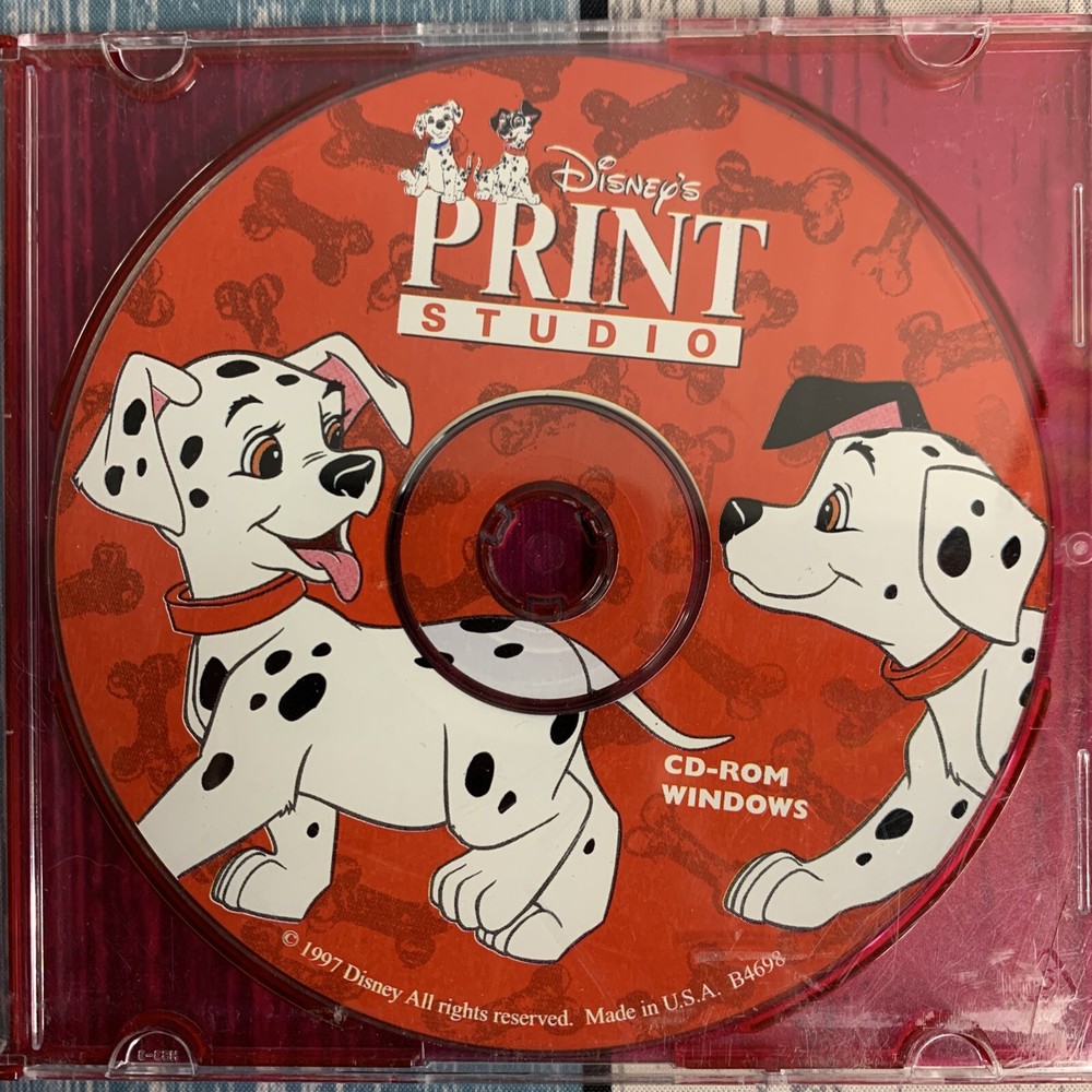 1997 DISNEY'S 101 DALMATIONS PRINT STUDIO CD-ROM PC Game Disc Only
