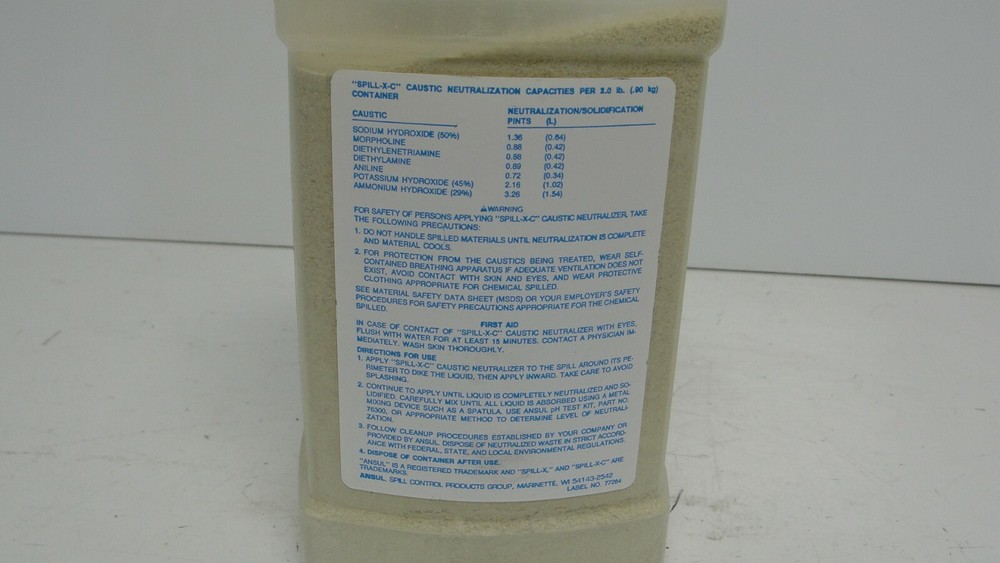 Ansul spill-x-c caustic neutralizer 2 lb new