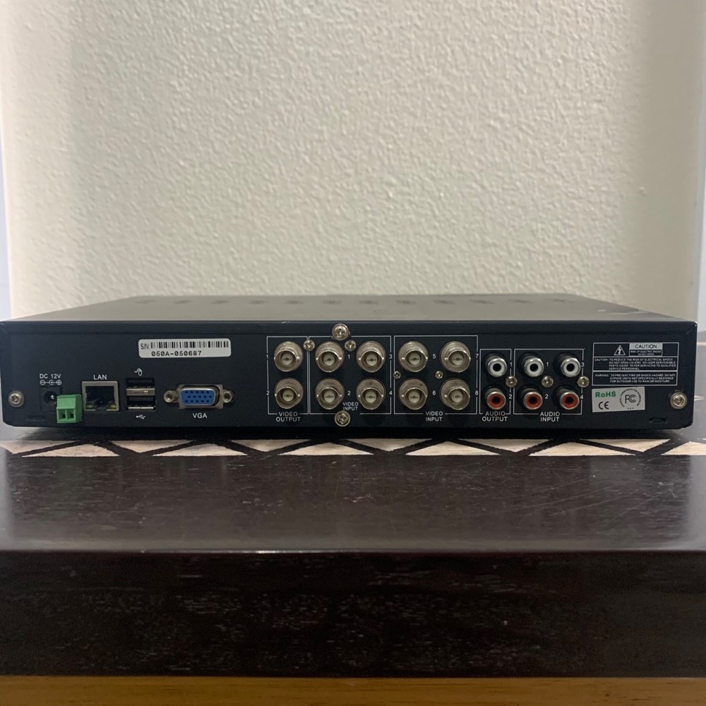 Night Owl Poseidon 8 Channel H.264 Security DVR + Power Cable POWERS ON Untested