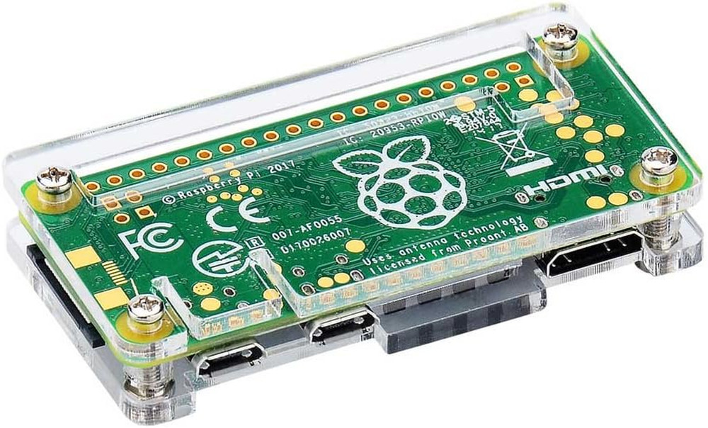Raspberry Pi Zero Case, Case for Raspberry Pi Zero 2 W, with Heatsink, HDMI Adap