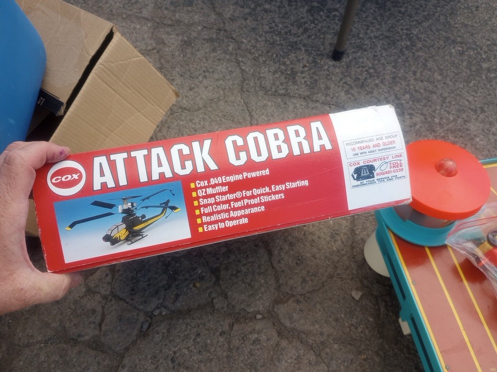 Cox Attack Cobra Free Flight Helicopter .049 Engine