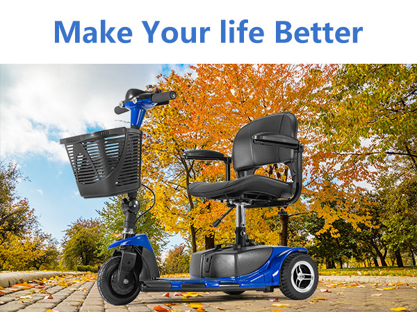 3 Wheels Mobility Scooter Electric Powered Mobile Folding Wheelchairs New