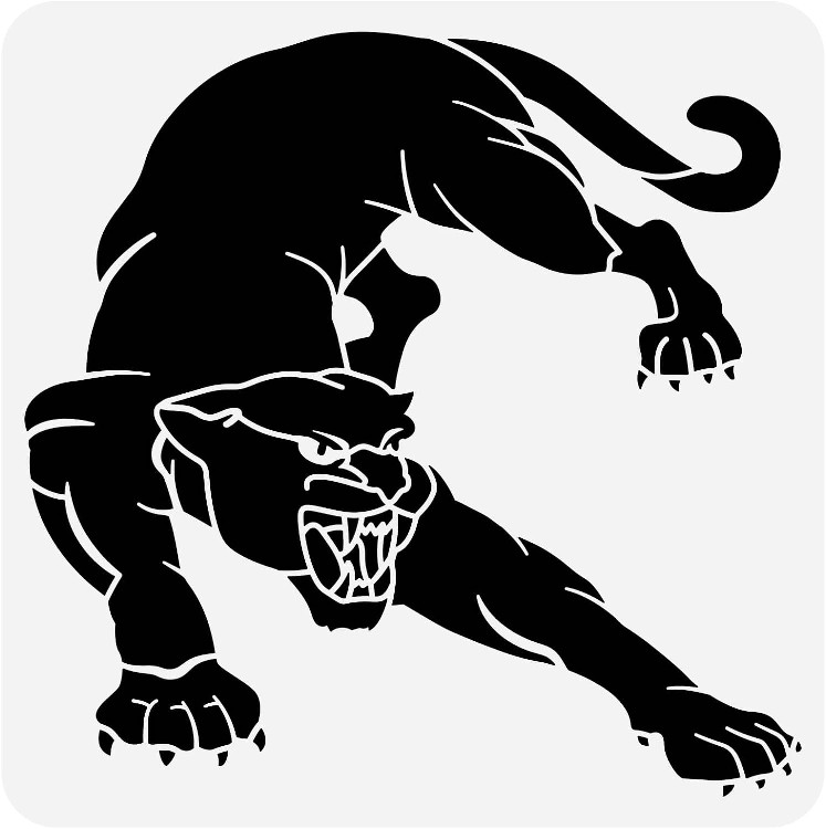 8"x8" Clear Plastic Stencil - Panther (RO437)*****